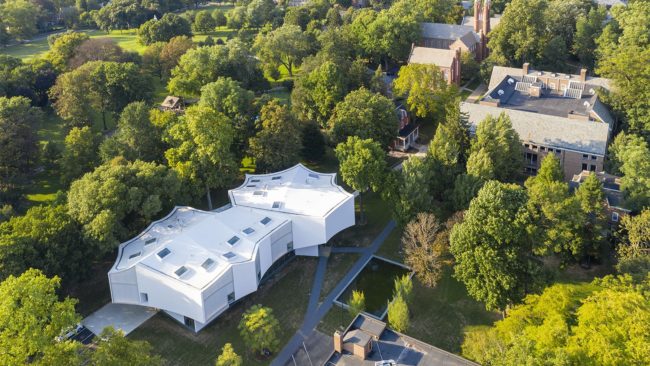 Aerial view of The Winter Visual Arts Building by Steven Holl Architects