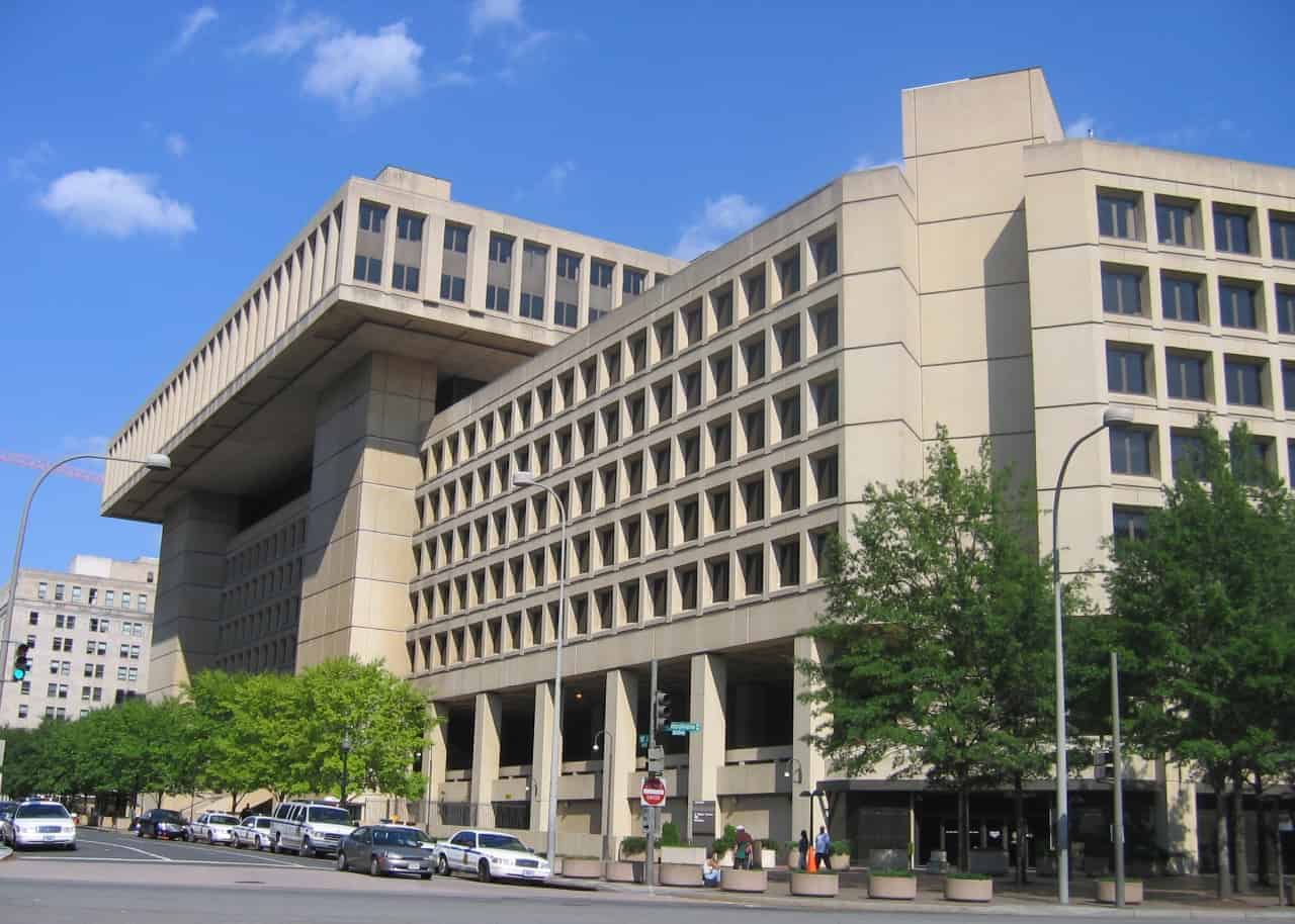 The brutalist J Edgar Hoover FBI building in Washington