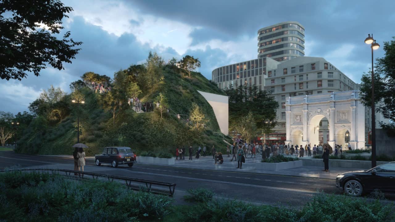 MVRDV reveals the design of London's Marble Arch Hill