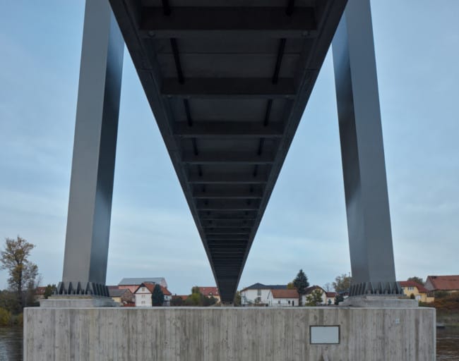 Footbridge in Lužec nad Vltavou in Czech Republic