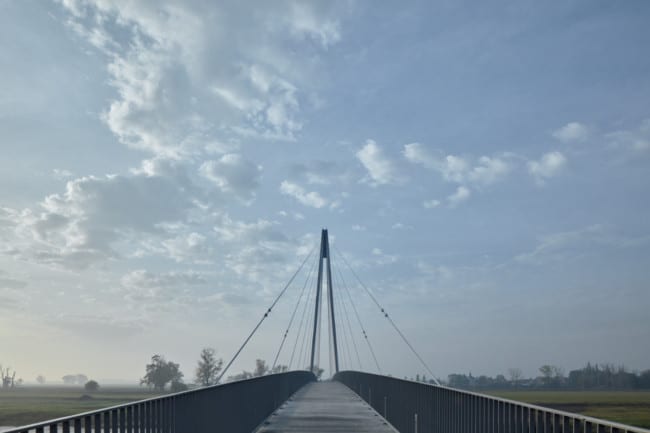 Footbridge in Lužec nad Vltavou in Czech Republic