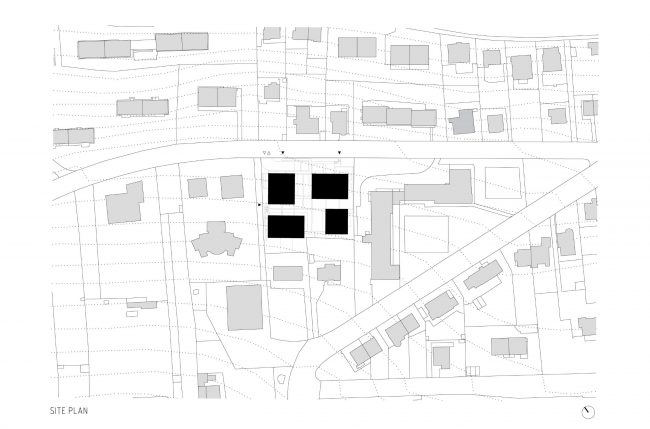 Site Plan - Four Houses in One by Kuba & Pilař architekti