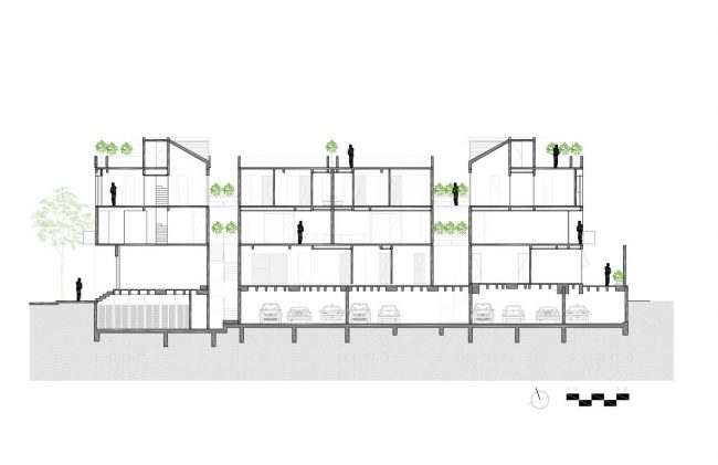 Section - Casa Jardin Escandon by CPDA Arquitectos