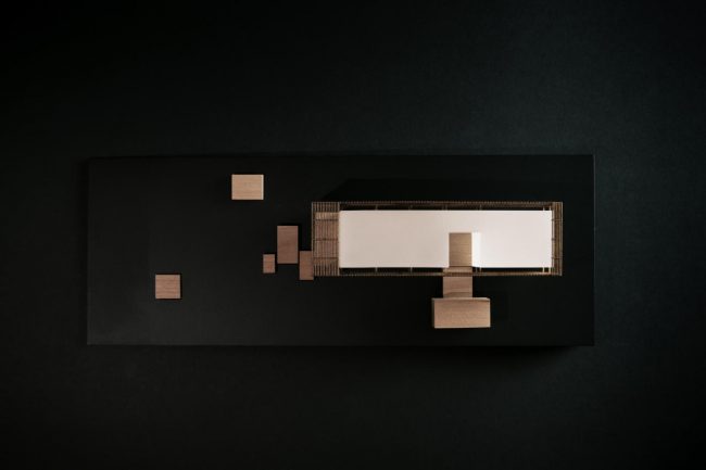 Model - Top View, Plinth House by Hyde + Hyde Architects