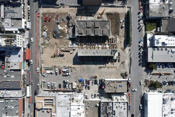 Historic Post Office Temporarily Moved for New Mixed-Use Complex in Downtown Burlingame, Calif.