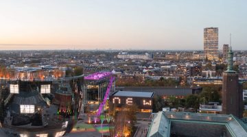 Aerial View - MVRDV designs The Podium for the roof of Rotterdam's Het Nieuwe Instituut